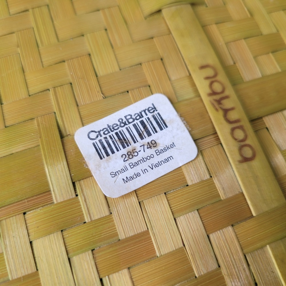 3 Crate & Barrel Bambu Bamboo Nesting Bowls Woven 11 1/2" x 14" Large Basket - Picture 11 of 12